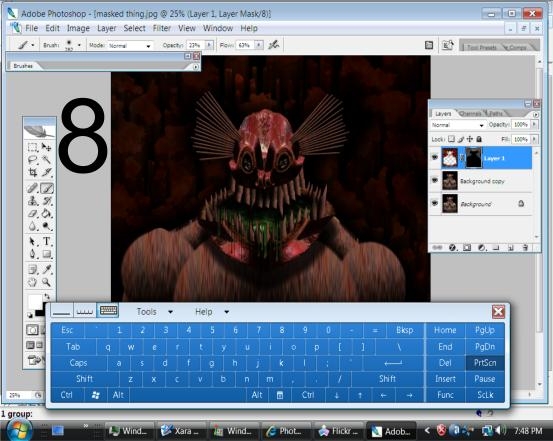 Creation of masked violater: Step 8
